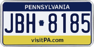 PA license plate JBH8185