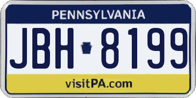 PA license plate JBH8199