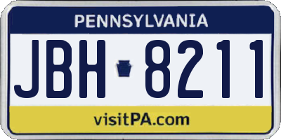 PA license plate JBH8211