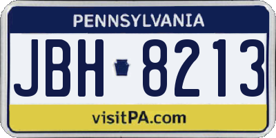 PA license plate JBH8213