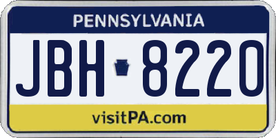 PA license plate JBH8220