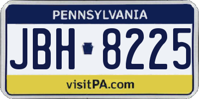 PA license plate JBH8225