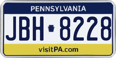 PA license plate JBH8228