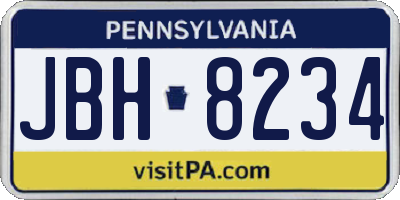 PA license plate JBH8234