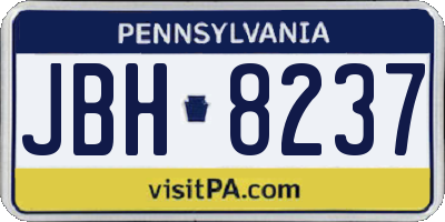 PA license plate JBH8237