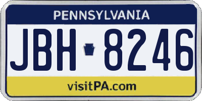 PA license plate JBH8246