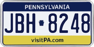 PA license plate JBH8248