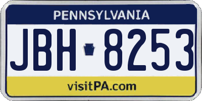 PA license plate JBH8253