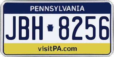 PA license plate JBH8256