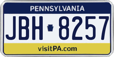 PA license plate JBH8257