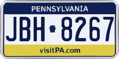 PA license plate JBH8267