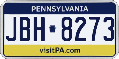 PA license plate JBH8273