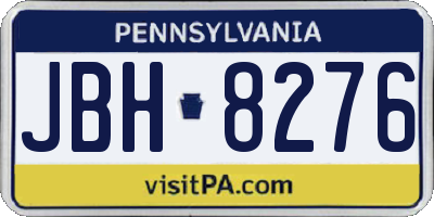 PA license plate JBH8276