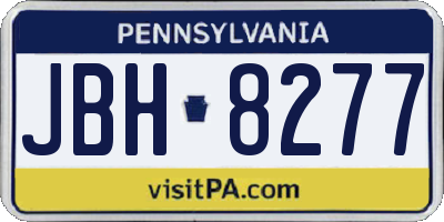 PA license plate JBH8277