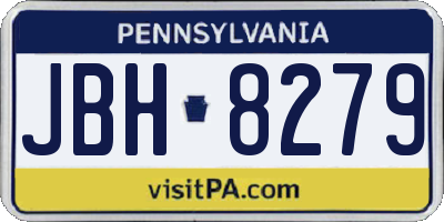 PA license plate JBH8279