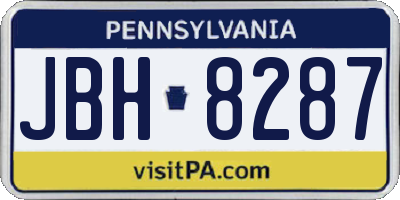 PA license plate JBH8287