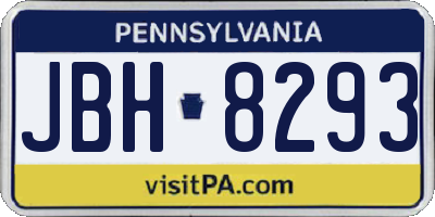 PA license plate JBH8293