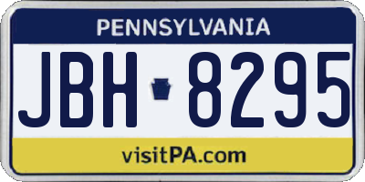 PA license plate JBH8295