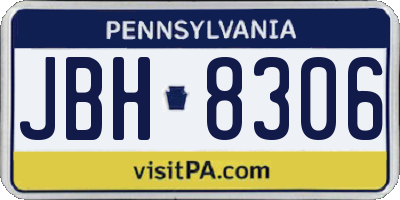 PA license plate JBH8306