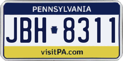 PA license plate JBH8311