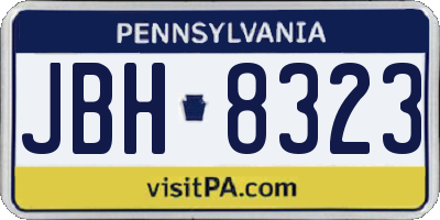 PA license plate JBH8323