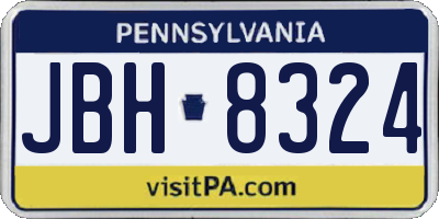 PA license plate JBH8324