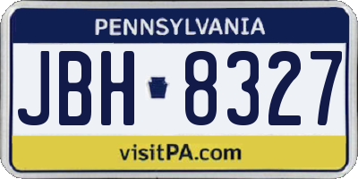 PA license plate JBH8327