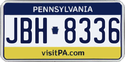 PA license plate JBH8336