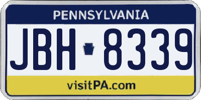 PA license plate JBH8339