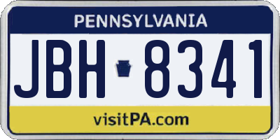 PA license plate JBH8341