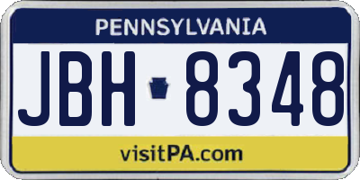 PA license plate JBH8348