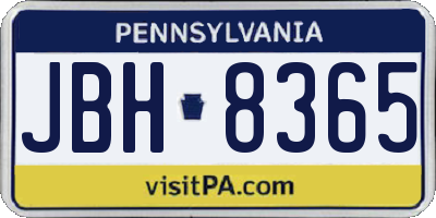 PA license plate JBH8365