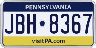 PA license plate JBH8367