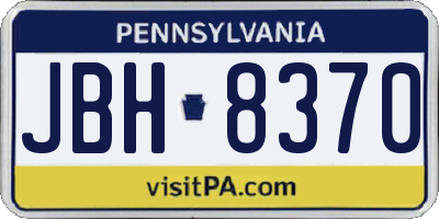 PA license plate JBH8370