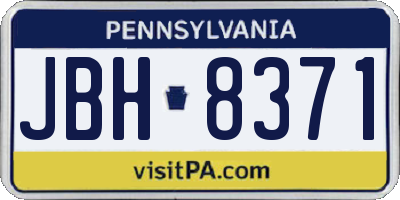 PA license plate JBH8371