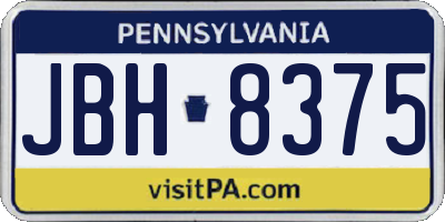 PA license plate JBH8375