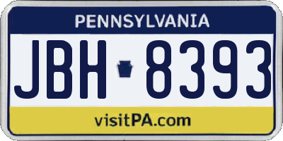 PA license plate JBH8393