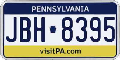 PA license plate JBH8395