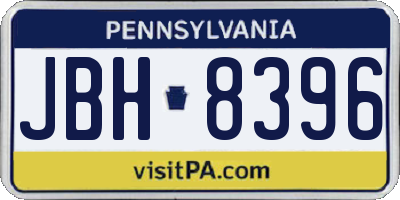 PA license plate JBH8396