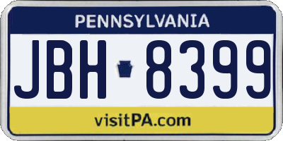 PA license plate JBH8399