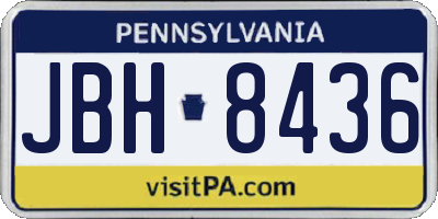 PA license plate JBH8436