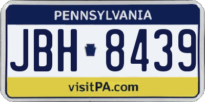 PA license plate JBH8439