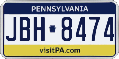 PA license plate JBH8474