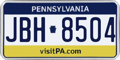 PA license plate JBH8504