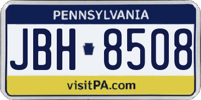PA license plate JBH8508