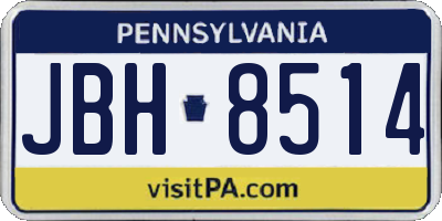 PA license plate JBH8514