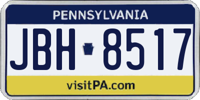 PA license plate JBH8517