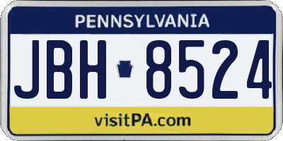 PA license plate JBH8524