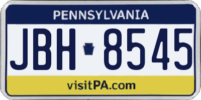 PA license plate JBH8545