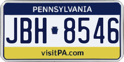 PA license plate JBH8546